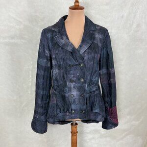 Aventures Des Toiles Purple Double Breasted Metallic Jacket Blazer EU 44 US M
